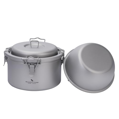 Ergonomischer und widerstandsfähiger Camping-Titan-Topf für Outdoor-Abenteuer, ideal für Reis, Nudeln, Suppen und Eintöpfe