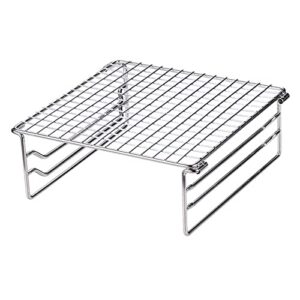 Klappbarer Grillrost für Camping und Outdoor-Gebrauch, Edelstahl-Konstruktion, ideal für Picknicks, Wandern und Camping-Erlebnisse, Transportfähig und vielseitig verwendbar.