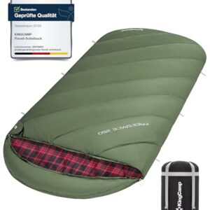 KingCamp Schlafsack für 4 Jahreszeiten, Übergröße Baumwoll Flanell für Erwachsene, Outdoor und Camping
