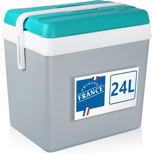 Kühlbox 24L, Isolierbox für Camping und Outdoor-Aktivitäten, Thermobox für Getränke und Lebensmittel, Isoliertasche in Grau