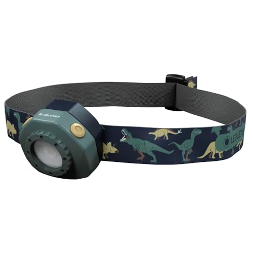 Kinder-Stirnlampe mit 3 LED-Farben und Blinkmodus, leicht zu tragen bei nur 25g, inkl. Taschenclip und automatischer Abschaltung