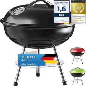 Kompakter Reise-Holzkohle-Grill-Tischgrill aus Edelstahl mit emaillerter Oberfläche, ideal für Camping oder Picknicks