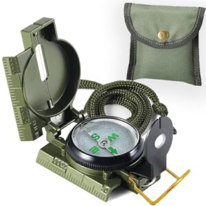 Wasserdichter militärischer Marschkompass mit Neigungsmesser und Nachtsichtfunktion für Outdoor-Aktivitäten wie Wandern, Bergsteigen und Camping
