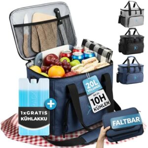 Kühltasche mit Kühl-Akku, faltbar und isoliertes Design für Strand, Arbeit oder Auto