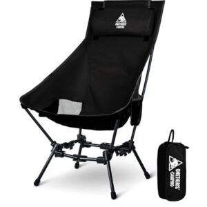 OneTigris Dragonhide Campingstuhl, Hochlehner faltbarer Klappstuhl für Outdoor-Aktivitäten, Gewichtskapazität bis 125 kg, ultraleicht und leicht zu montieren.