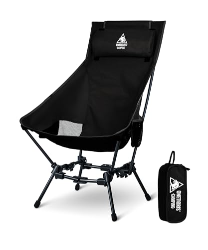 OneTigris Dragonhide Campingstuhl, Hochlehner faltbarer Klappstuhl für Outdoor-Aktivitäten, Gewichtskapazität bis 125 kg, ultraleicht und leicht zu montieren.
