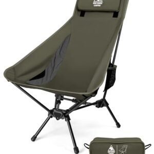 Campingstuhl mit Dreiecksrahmen und Tragfähigkeit von 170 kg, ideal für lange Wanderungen und Campings