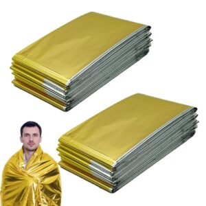 Zwei Rettungsdecken in Gold und Silber für Notfälle, perfekt für Camping, Hunde, Katzen oder als Notfallkit im Auto. Die Rettungsdecke ist leicht faltbar und besteht aus langlebigem Metallfolienmaterial.