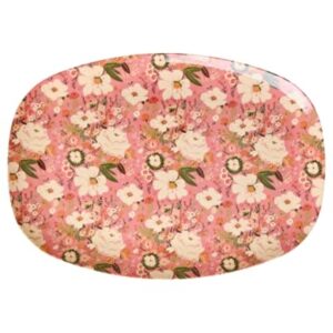 Praktisches und robustes Melamin-Tablett für Zuhause, Picknicks oder Gartenfeste, farbenfröhliches Blumenmuster, 100% hochwertiges Melamin, bruchfest und farbecht, BPA-frei, lebensmittelakt und spülmaschinengeeignet
