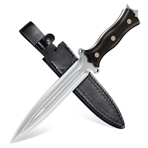 Robustes Outdoor-Messer mit Full-Tang-Konstruktion und Holzgriff für Abenteuer, Camping und Wandern