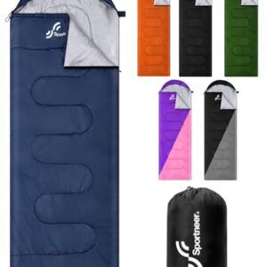 Schlafsack Outdoor für Erwachsene, leichte und kompakte Konstruktion, Isolationswirkung bei Temperaturen zwischen 10-25 °C, Kompressionssack mit Tragegriff, ideal für Camping-Touren, Wanderungen oder Reisen in der freien Natur.