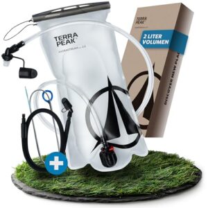 Robuste Trinkblase mit 2-Liter-Fassungsvermögen, BPA-frei und universell kompatibel für alle Arten von Outdoor-Aktivitäten.