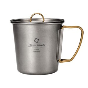 Titan Outdoor Tasse, 250ml Campingbecher mit Deckel und Klappgriffen für Kaffee oder Tee bei Outdoor-Aktivitäten wie Wandern, Trekking oder Picknick