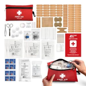 Ergänztes Erste Hilfe Set mit 120 Artikeln, einschließlich CPR-Maske, Pflaster und Rettungsdecke für effektive Notfallversorgung zu Hause oder unterwegs