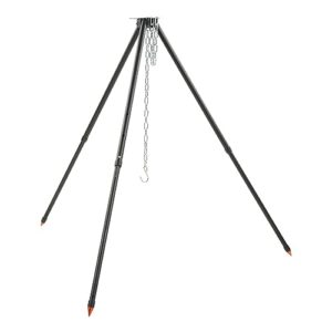 Verstellbares Camping-Dreibein mit Haken und Kette für Töpfe, Pfannen und Lagerfeuer bei Campings und Picknicks