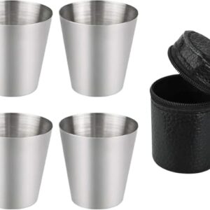 Edelstahl Schnapsbecher, Flachmann Becher, stapelbare Becher für Outdoor-Aktivitäten und Reisen