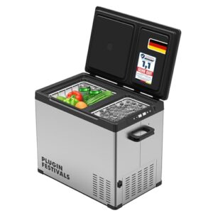 Elektrische Kühlbox mit 2 Fächern, Kompressor, App-Steuerung und LC-Display - bis -20 Grad - für Auto, Camping oder zu Hause nutzen