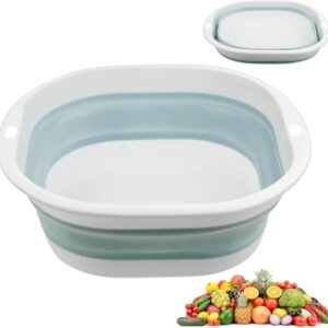 Faltbares Waschbecken aus Kunststoff für Camping und Küche, 3.5 L Tragfähigkeit, blauer Farbton