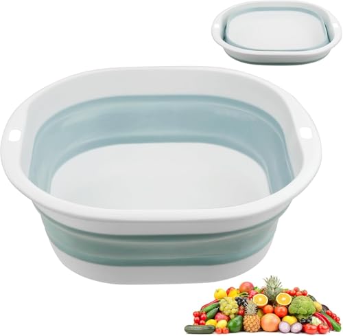 Faltbares Waschbecken aus Kunststoff für Camping und Küche, 3.5 L Tragfähigkeit, blauer Farbton