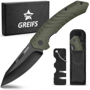 Klappmesser G1, Zweihandmesser für Outdoor und Survival mit Tasche, Überlebensmesser, Jagdmesser