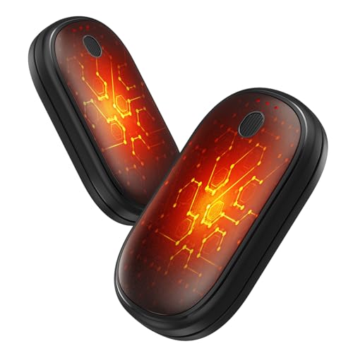 Handwärmer elektrisch, 2er-Pack, 5000mAh, ultra-kompakt, schneller Aufheizen, wiederverwendbar, USB-Handwärmer für Weihnachten, Outdoor-Sport, Camping, Wandern