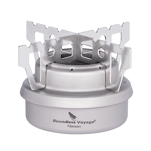 Ergonomischer Alkoholkocher für Outdoor-Aktivitäten, Camping, Wandern und Picknicks mit halterung und Sack.