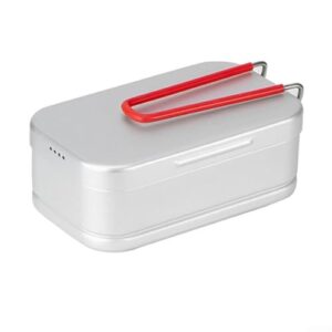 Lunchbox mit Grill und Dampfgarer zum Wandern und Angeln, multifunktionale Kochbox für Outdoor-Aktivitäten, faltbarer Griff, Druckentlastungsloch und Gestell.