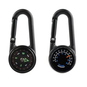 Multifunktionales Outdoor-Gadget mit Kompass, Karabiner und Thermometer für Camping, Wandern und Reisen