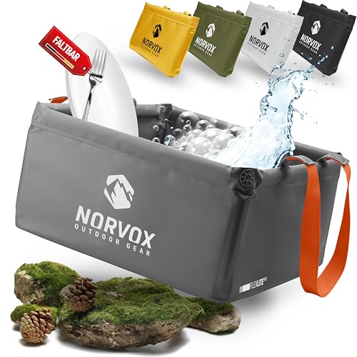 Faltbare Schüssel für Outdoor-Aktivitäten - NORVOX 15L oder 20L - Camping Spülschüssel, Waschschüssel und faltbarer Eimer