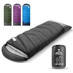 Schlafsack für Erwachsene, leichter und wasserdichter Schlafsack mit Kompressionsbeutel für Camping, Wandern, Reisen, Outdoor & Indoor Aktivitäten