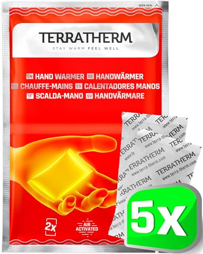 TerraTherm Handwärmer - luftaktiviert, 12 Stunden warme Hände ohne Strom oder Aufheizen, natürliche Wärmepads für kalte Hände im Winter oder bei Outdoor-Aktivitäten