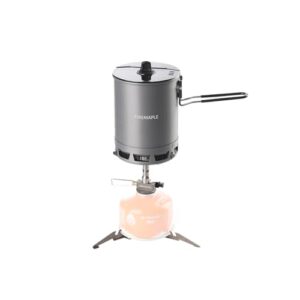 Ultraleichtes Camping Kochset für Outdoor-Abenteuer, Aluminiumtopf mit Tritan-Deckel und Greenpeak Gaskocher