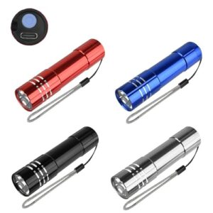 Kleine Fackeln mit 9 Ultra-hellen weißen LED, wiederaufladbar, für Kinder, Männer und Frauen zum Outdoor-Camping