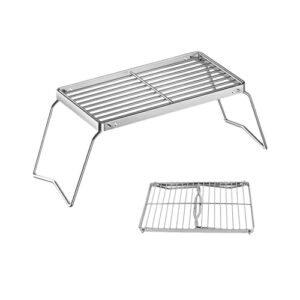 Tragbarer Lagerfeuergrill, Edelstahl Klappbarer Grillgitter, Faltbarer Lagerfeuer Grill für Camping und Picknick
