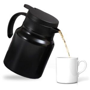 Thermoskanne Edelstahl mit Teesieb, Isolierkanne für heiße Getränke wie Tee oder Suppe, groß 1,5 Liter Fassungsvermögen, Vakuumisolierung für lange Wärmedämmung