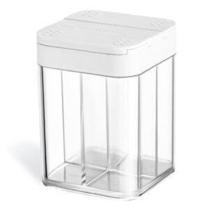 Ein praktischer 4-in-1 Gewürzstreuer für Camping, Grillen und den Alltag. Umweltfreundlich und hygienisch mit vier Fächern zur Aufbewahrung verschiedener Gewürze.