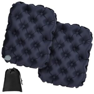 AUYAO Aufblasbares Sitzkissen, Faltbares Outdoor Camping Kissen mit Tragetasche, Ultraleicht und Wasserdicht, Schnell aufblasbar für Camping, Wandern oder Stadion