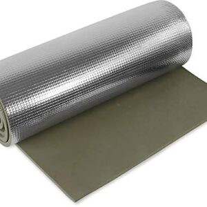 Komfortable Aluminium Isomatte für Camping und Outdooraktivitäten mit einer Größe von 200 x 50 cm in Olivfarbe.