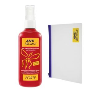 Effektiver Schutz gegen Mücken und Zecken - Anti Brumm Forte Reisebundle mit Pumpspray und Flugbeutel für einen sicheren Trip