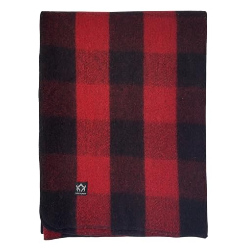 Große, warme und schwere Wolldecke für Camping und Outdoor-Aktivitäten, 80% Wolle und 20% synthetische Fasern, maschinennaßbar und hypoallergen.