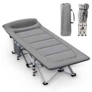 Caliyo Campingbett, Feldbett mit Matratze, 200x80x40cm, bis 200kg belastbar, hergestellt aus Oxford-Stoff und robustem Stahlrohr, camping Bett mit Aufbewahrungstasche