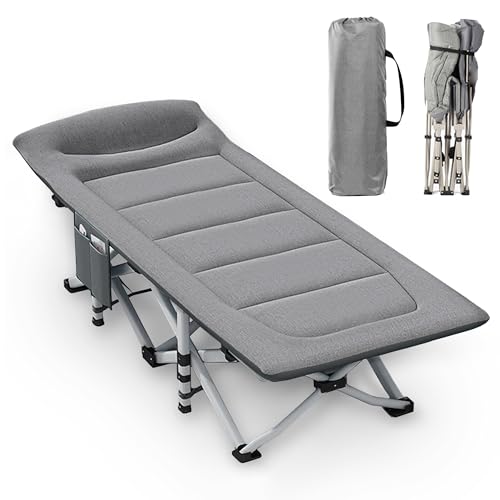 Caliyo Campingbett, Feldbett mit Matratze, 200x80x40cm, bis 200kg belastbar, hergestellt aus Oxford-Stoff und robustem Stahlrohr, camping Bett mit Aufbewahrungstasche