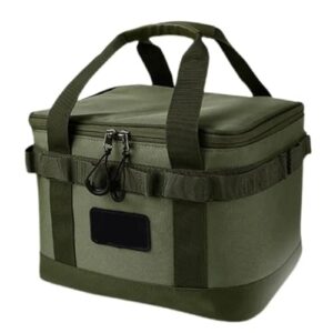 Grüne Camping-Gasflaschen-Kocher-Tasche mit großem Fassungsvermögen und robusten Reißverschluss für sicheres Lagern von Kocher und Gasflaschen bei Outdoor-Aktivitäten