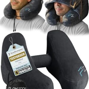 Air Reisekissen mit aufblasbarer und druckregulierbarer Funktion, ideal für Flugreisen oder lange Autofahrten