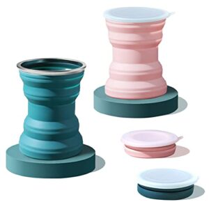 Silikontasse, faltbar und leicht zu transportieren, mit großem Fassungsvermögen von 320 ml für Camping- und Wander-Ausflüge