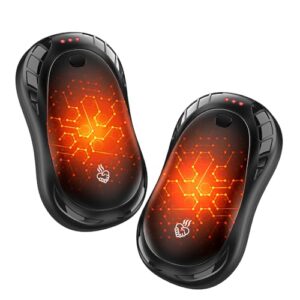 Zwei Handwärmer mit magnetischem Befestigungsdesign, wiederaufladbar und über drei Heizmodi verfügend, für Outdoor-Aktivitäten im Winter