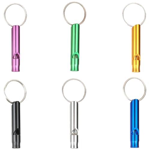6 Stück Sportpfeife Notfallpfeife mit Schlüsselanhänger für Outdoor-Aktivitäten wie Wandern, Camping und Bergsteigen
