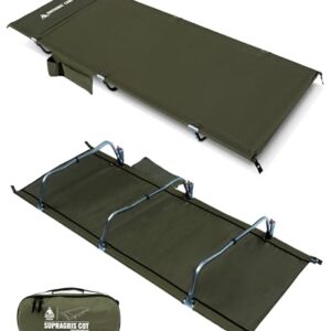 Klappbares Campingbett, Feldbett mit hoher Tragfähigkeit, 180 kg, grün, 190 x 70 x 18 cm