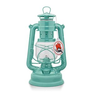 Feuerhand Sturmlaterne Baby Special 276 - Petroleumlampe aus pulverbeschichtetem Stahl und bruchsicherem Glas - Lichtgrün für Außenbereich, Garten oder Terrasse