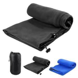 GHUAP Schlafsack Inlett Warm, Outdoor Camping Wandern Umschlag Tragbare Polar Fleece Anti-Pilling Schlafsack (Grau)